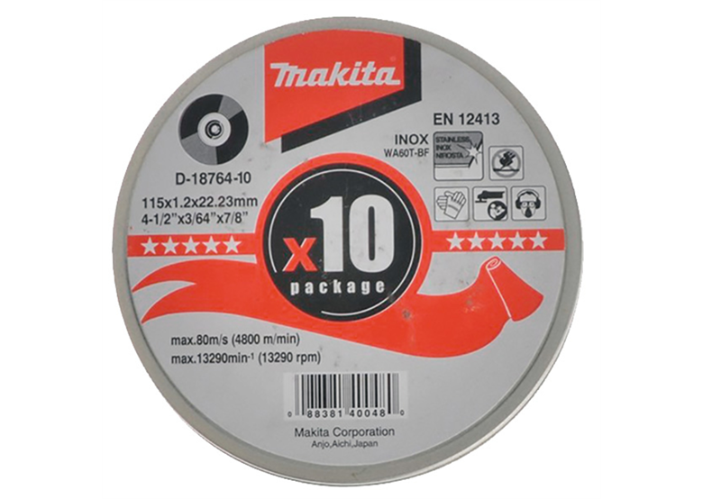 Disque à tronçonner 115x22,23x1,2mm , 10pcs Makita D-18764-10