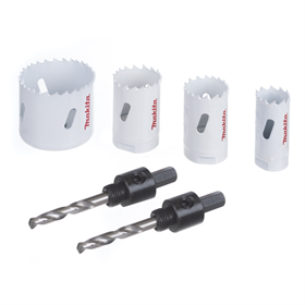 Jeu de de forage 22, 29, 32 et 51mm + adaptateur + 2 guides de perçage Makita D-33657