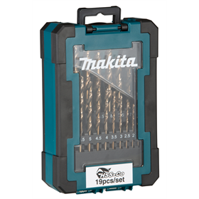 Forets à métaux HSS-Co (alliage cobalt), DIN 338, set ProBox de 19 pièces Makita D-67561