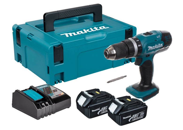 Perceuse-visseuse à percussion Makita DHP453RFJ 2x3.0Ah