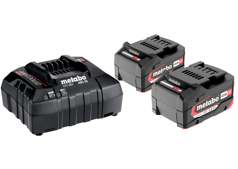 Ensemble de 2 batteries 18V Li-Power 4.0Ah avec chargeur ASC 30-36V Metabo 685050000