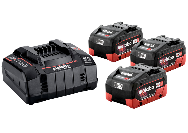 Kit de 3 batteries 18V LiHD 5.5Ah et chargeur ASC 30-36V Metabo 685074000