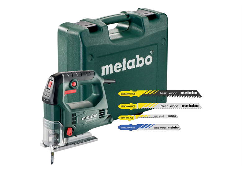 Scie sauteuse avec un jeu de 20 lames de scie Metabo STEB 65 Quick Set