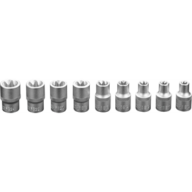 Douilles 1/2" Torx, 9 pièces Neo 08-649
