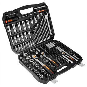 Coffret de clés à douilles 1/2", 3/8", 1/4", 219pcs, CRV Neo 10-076