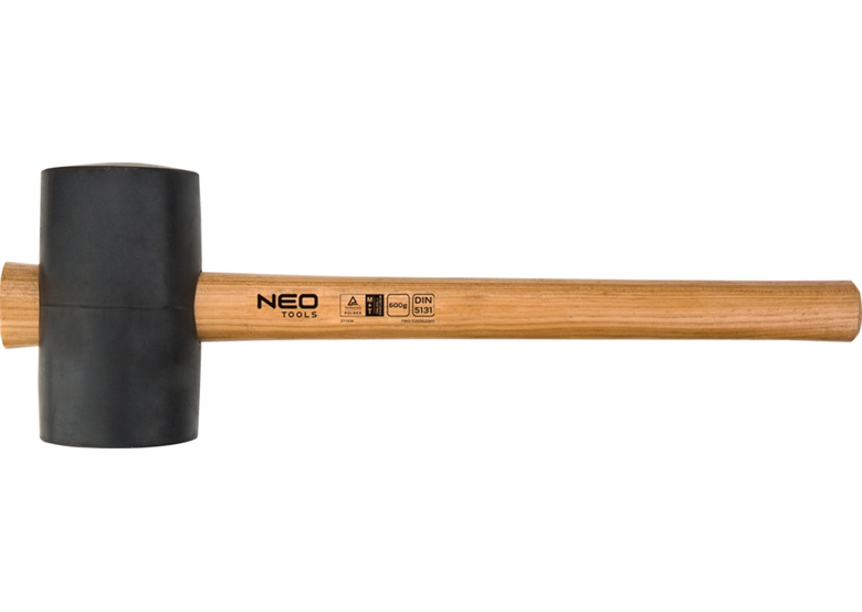 Marteau en caoutchouc 90mm/1200g, manche en noyer Neo 25-054