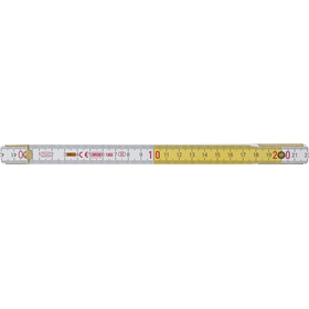 Mètre en bois plianble 2m, blanc-jaune Neo 74-020