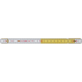 Mètre en bois pliable 2m, blanc-jaune Neo 74-020
