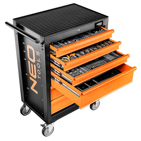 Chariot à outils avec équipement, 149 pcs. Neo 84-221+G