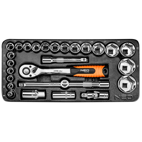 Insert de servante avec cliquet et douilles 1/2" Neo 84-238