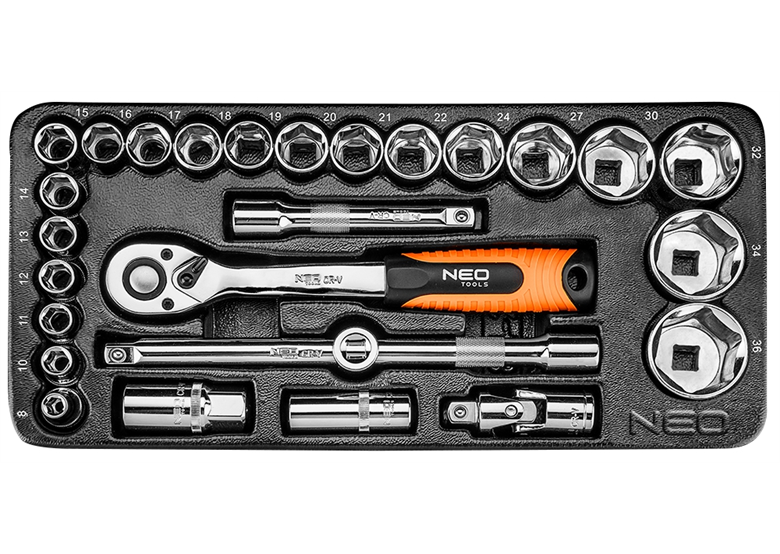 Insert de servante avec cliquet et douilles 1/2" Neo 84-238