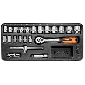 Insert de servante avec cliquet et douilles 3/8" Neo 84-239