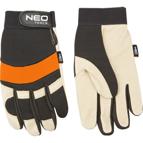 Gants de travail, cuir porc, néoprène, 10 " Neo 97-606