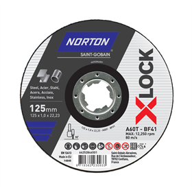 Disque à tronçonner Norton A60T-125x1.0x22.23-T41 NOR-XLock