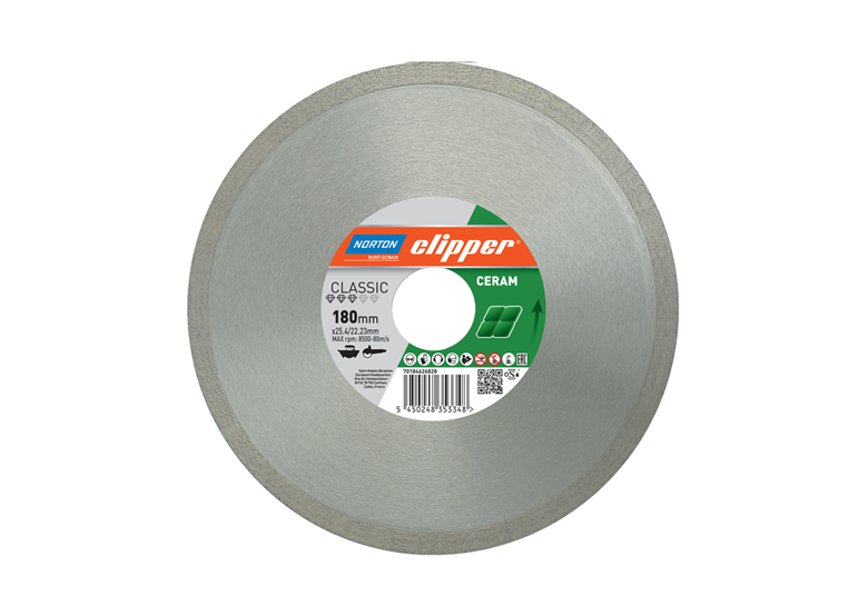 Disque diamant 180x25,4/22,23mm Norton Classic Ceramic