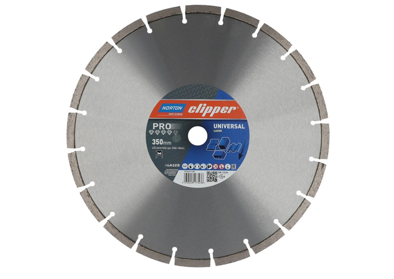 Disque diamant 350x25,4mm Norton Clipper PRO Universal Laser