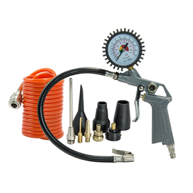 3 Accessoires pour compresseur - (pistolet avec manomètre, tuyau PE 3m, adapteurs) Pansam A532008