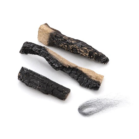 Bûches décoratives pour cheminées bio Planika LOGS SET AND GLOWING FIBRES