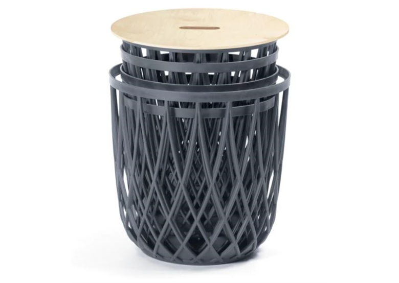 Ensemble de 5 paniers avec fonction de table Prosperplast UNIQUBO SET5 antracyt