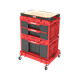 Ensemble de caisses à outils avec tiroirs sur plateforme de transport Qbrick System ONE 2.0 WORKSHOP DRAWERS SET nr 7 RED Ultra HD Custom