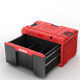 Ensemble de caisses à outils avec tiroirs sur plateforme de transport Qbrick System ONE 2.0 WORKSHOP DRAWERS SET nr 7 RED Ultra HD Custom