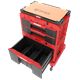 Ensemble de caisses à outils avec tiroirs sur plateforme de transport Qbrick System ONE 2.0 WORKSHOP DRAWERS SET nr 7 RED Ultra HD Custom