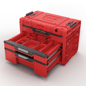 Caisse à outils avec tiroirs Qbrick System PRIME DRAWER 3 TOOLBOX EXPERT RED Ultra HD Custom