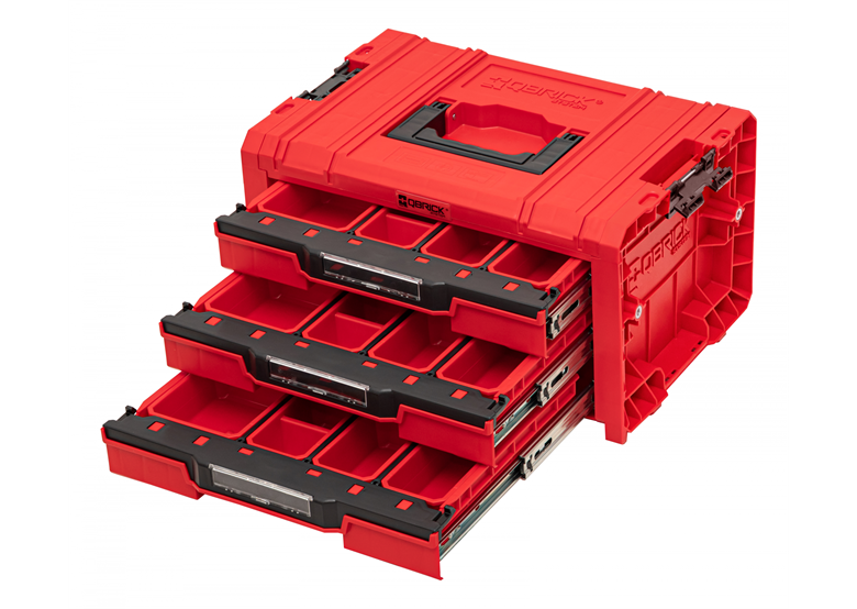 Caisse à outils avec tiroirs Qbrick System PRO 2.0 DRAWER 3 TOOLBOX EXPERT RED Ultra HD Custom