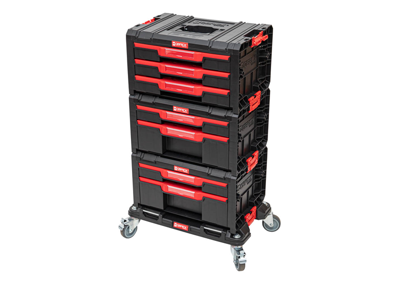 Ensemble de caisses à outils avec tiroirs sur plateforme de transport Qbrick System PRO 2.0 DRAWER SET