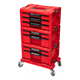 Ensemble de caisses à outils avec tiroirs sur plateforme de transport Qbrick System PRO 2.0 DRAWER SET EXPERT RED Ultra HD