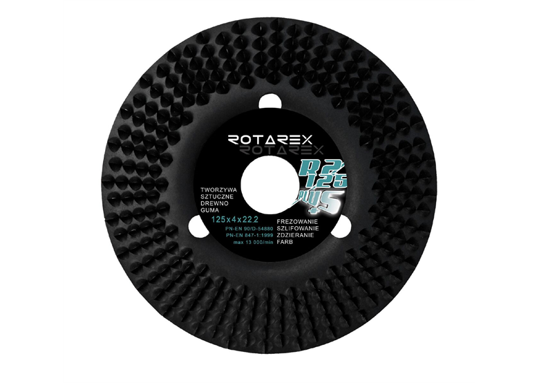 Disque râpe oblique premium Rotarex BLACK MAMBA R2/125 plus+