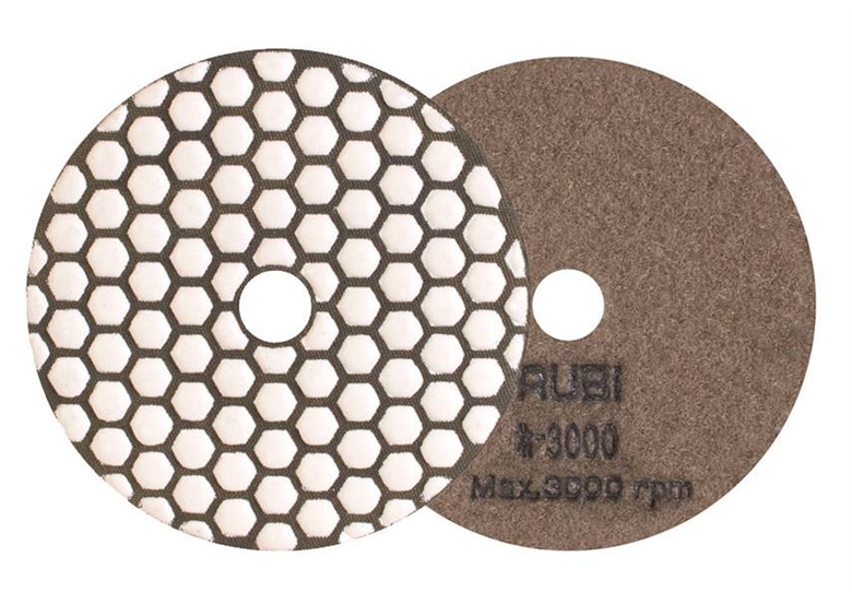 Tampons de polissage sec, 100mm, granulométrie 3000 Rubi 62976