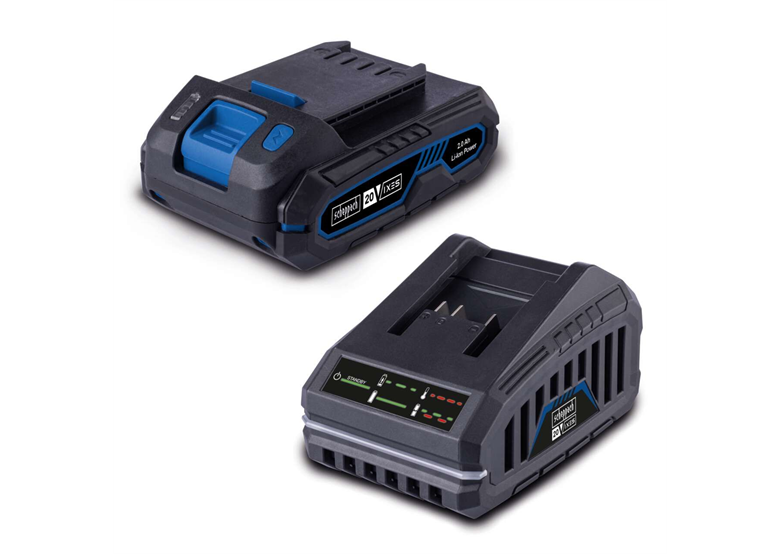 Chargeur et batterie 18 V 2,0 Ah Scheppach SBSK2.0 20V IXES