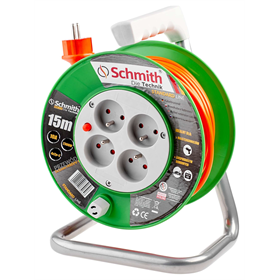 Rallonge électrique avec enrouleur stand line, câble 3x1,5mm, 25m Schmith SPSL-2-25