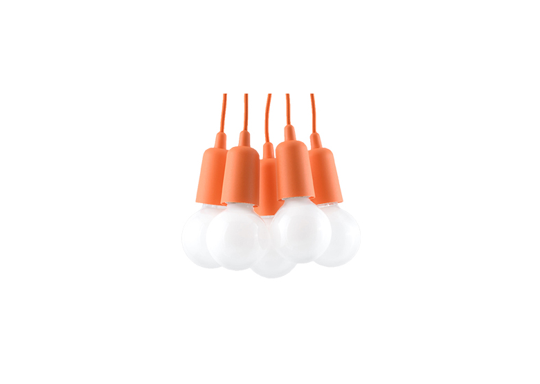 Suspension DIEGO 5 orange Sollux Lighting Nickel