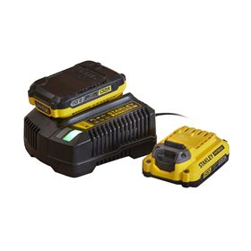 2 batteries 18V 2.0Ah + chargeur Stanley Fatmax V20 SFMCB12D2