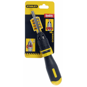 Tournevis multi-embouts à cliquet + 10 embouts [k] Stanley S/68-010-0