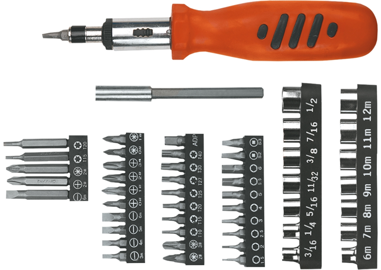 Embouts de vissage avec support, kit 52 pièces Top Tools 39D357