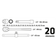 Douilles 3, 4" - 20 pièces Topex 38D296