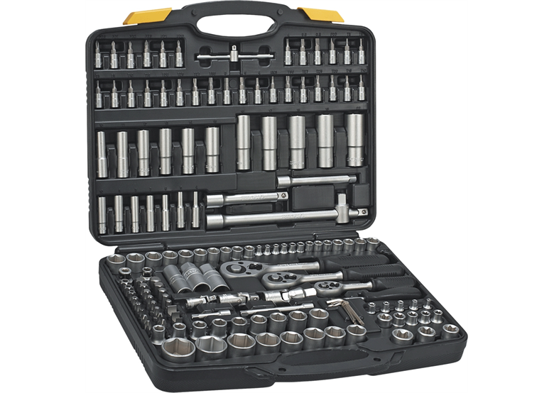 Clés douilles 1/4", 3/8", 1/2", kit 150pcs Topex 38D687