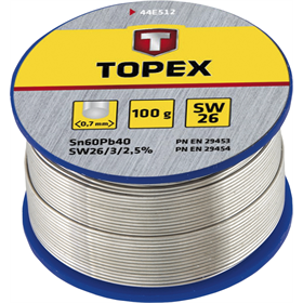 Fil d'étain soudure 60% Sn, fil 1.0 mm Topex 44E522