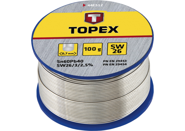 Fil d'étain soudure 60% Sn, fil 1.0 mm Topex 44E522