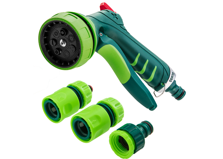 Set d'arrosage avec pistolet, raccords et nez de robinet 1/2" Verto 15G713