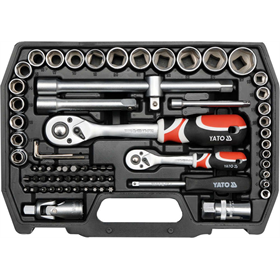 Jeu de clé à douilles et embouts 1/2" 72pcs Yato YT-38782