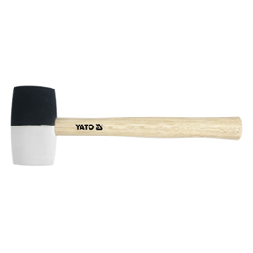 Maillet en caoutchouc noir et blanc avec une poignée en bois 980g Yato YT-4605