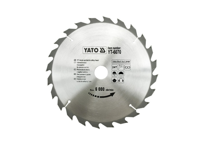 Disque à couper au carbure 250x30mm T24 Yato YT-6070