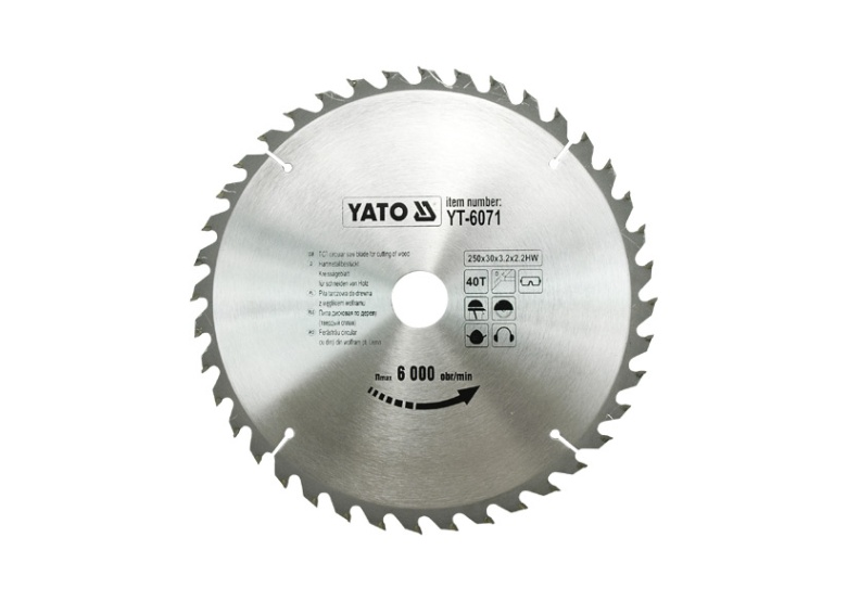 Disque à couper au carbure 250x30mm T40 Yato YT-6071