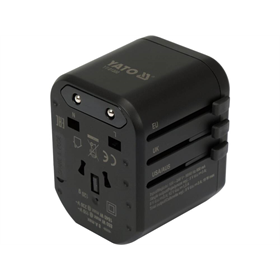 Adaptateur prise universelle de voyage, usb, usb-c 18w Yato YT-81300